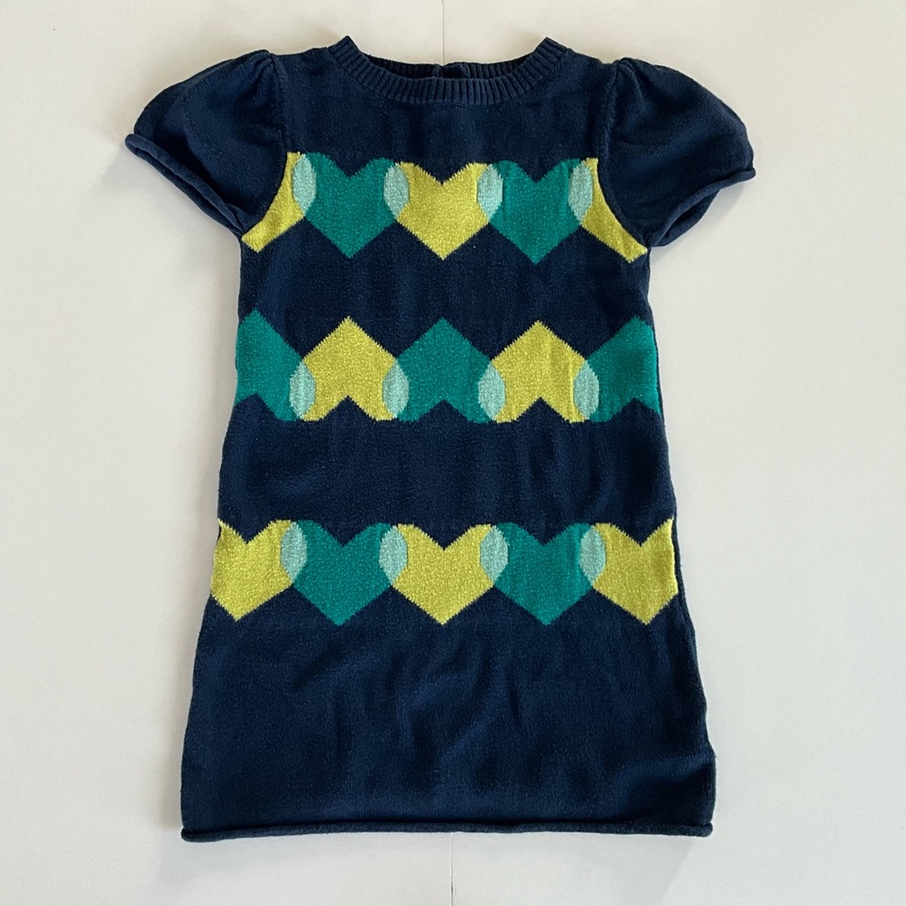 Crazy 8 Navy Hearts Girls 4T Sweater Dress
